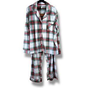 Joyspun‎ Women's XL Flannel Pajama Set Red Green Classic Christmas Winter Plaid